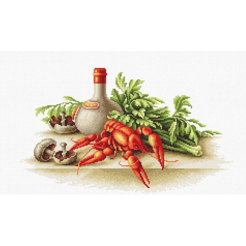 RARE find: Still Life with crayfish SB2258 - Cross Stitch Kit by Luca-s