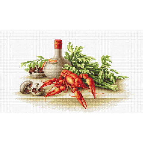 RARE find: Still Life with crayfish SB2258 - Cross Stitch Kit by Luca-s