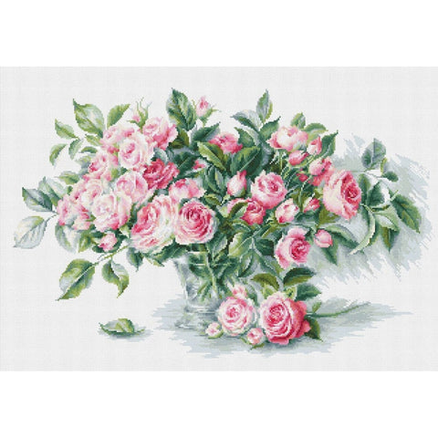RARE find: Bouquet of Pink Roses SB2286 - Cross Stitch Kit by Luca-s