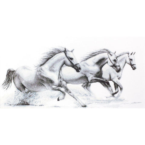 RARE find: White horses SB495 - Cross Stitch Kit by Luca-s