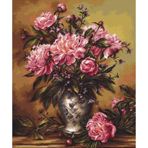 Vase of Peonies SB543 - Cross Stitch Kit by Luca-s