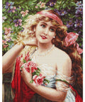 Young Lady with Roses SB549 - Cross Stitch Kit by Luca-s