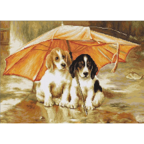 RARE find: Couple under an Umbrella SB550 - Cross Stitch Kit by Luca-s