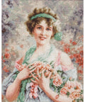 RARE find: The Girl with Roses SB553 - Cross Stitch Kit by Luca-s