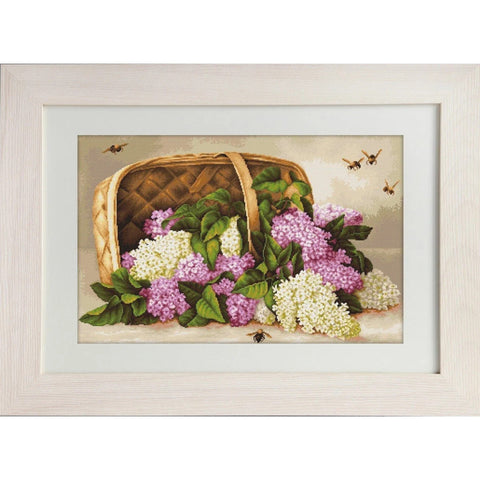 Basket of lilacs SG501 - Cross Stitch Kit by Luca-s
