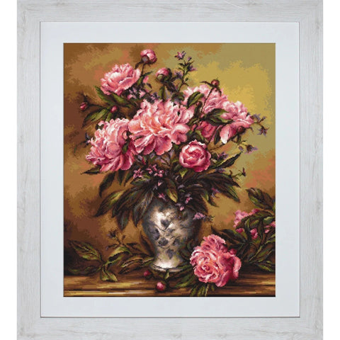 Vase of Peonies SG543 - Cross Stitch Kit by Luca-s