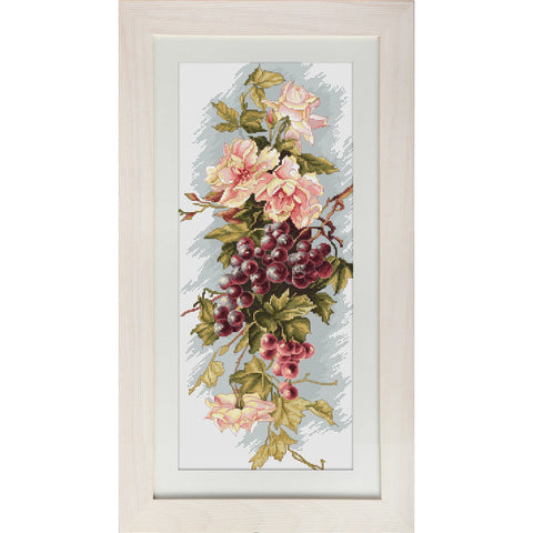 Lucas Cross Stitch KIT B212 Composition with Grapes - Cross Stitch Kit by Luca-s