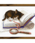 Kitten on the Book cross stitch kit by RIOLIS Ref. no.: 1725