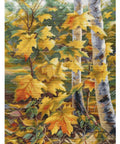 Golden Maple Leaves Cross Stitch Kit by Oven