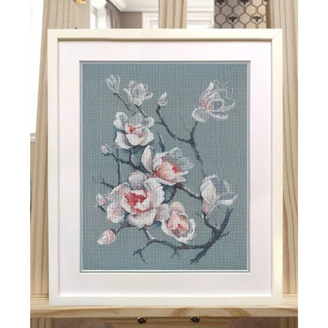 Magnolia Flower Cross Stitch Kit by Oven