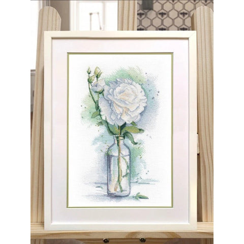 Pastel Pink Peony Counted Cross Stitch Kit by Oven