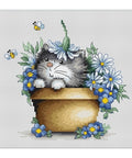 Kitten in flowers SB1048 - Cross Stitch Kit by Luca-s