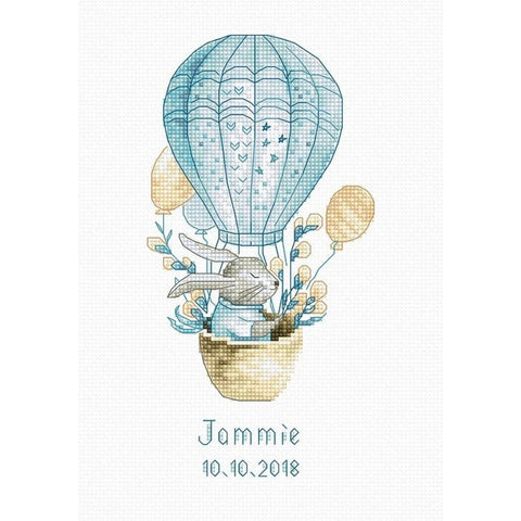 Rabbit in a Flying Balloon SB1150 - Cross Stitch Kit