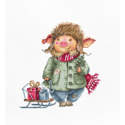 Christmas Pig SB1160 - Cross Stitch Kit - Hobby.lt