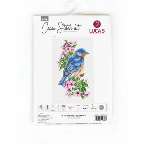 Luca-S Blue Bird on Branch Cross Stitch Kit