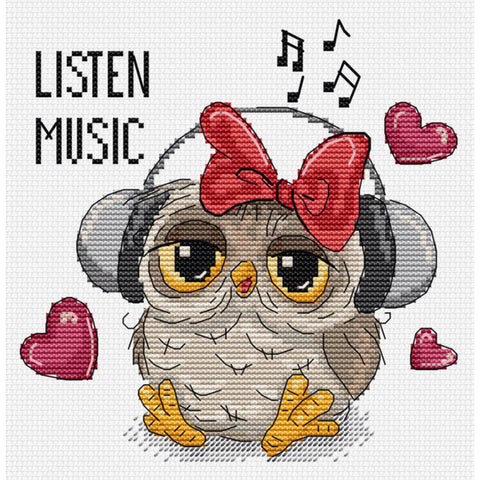 Luca-S Music Listening Cross Stitch Kit