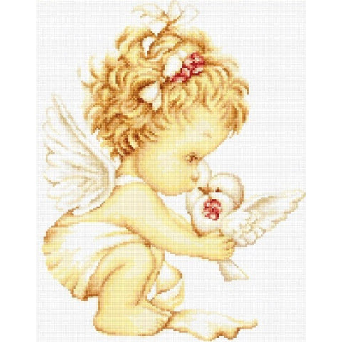 RARE find: Angel with Pigeons SB369 - Cross Stitch Kit by Luca-s