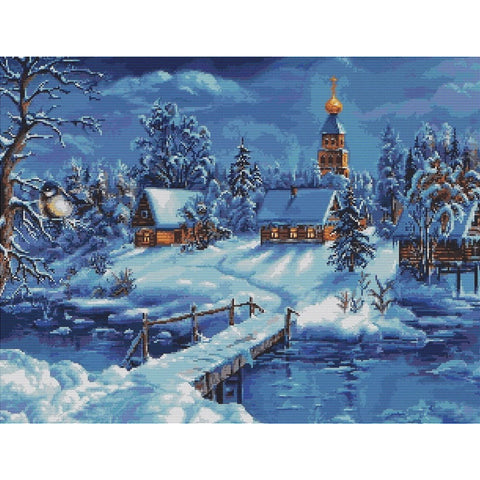 RARE find: Winter Landscape SB447 - Cross Stitch Kit by Luca-s