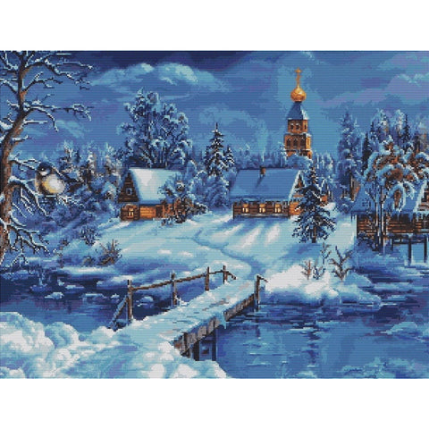 RARE find: Winter Landscape SB447 - Cross Stitch Kit by Luca-s