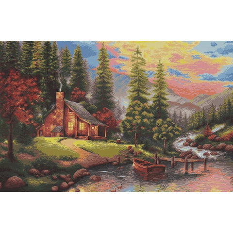 RARE find: Mountain Landscape SB451 - Cross Stitch Kit by Luca-s