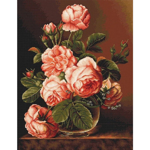RARE find: Vase of roses SB488 - Cross Stitch Kit by Luca-s
