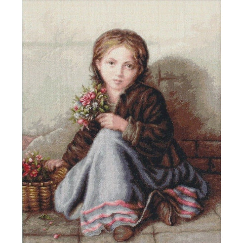 RARE find: Little flower girl SB513 - Cross Stitch Kit by Luca-s