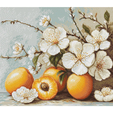 Luca-S Apricot Blossom Cross Stitch Kit SB7062