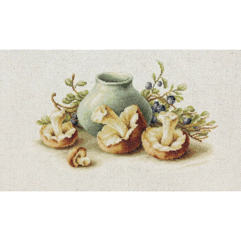 Still Life with mushrooms SBL2247 - Cross Stitch Kit by Luca-s