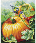 Luca-S Birds on Pumpkin Cross Stitch Kit SBU5094