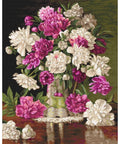 Luca-S Red & White Peonies Cross Stitch Kit