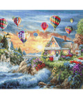 Luca-S Hot Air Balloons Over Sunset Bay Cross Stitch Kit