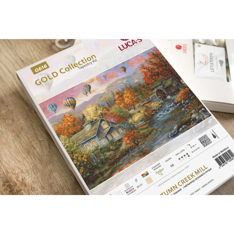 Luca-S Autumn Watermill Landscape Cross Stitch Kit