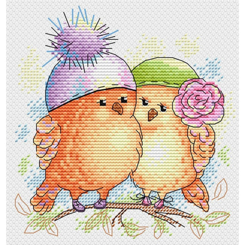 Cross Stitch Kit Lovebirds SM-175