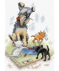 Cross Stitch Kit Dog & Puppies SM-204