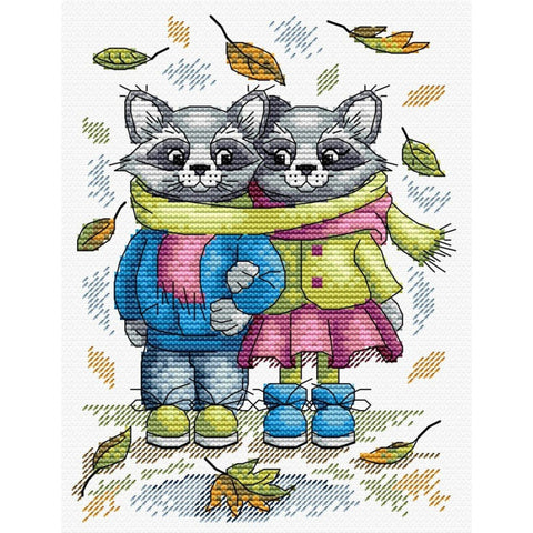 Cross Stitch Kit Racoons SM-217
