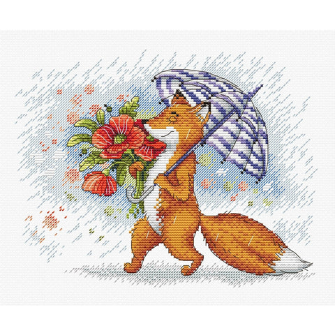 Cross Stitch Kit Walking in the Rain SM-290