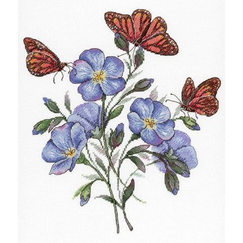 Cross Stitch Kit Flax Flower SNV-675