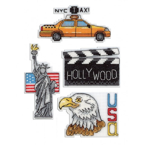 Cross Stitch Kit USA Magnets SR-307