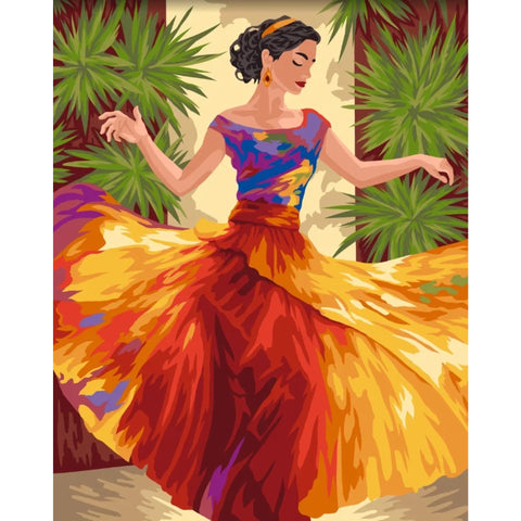 Wizardi Paint by Numbers Kit Passion of Dance 40x50 cm