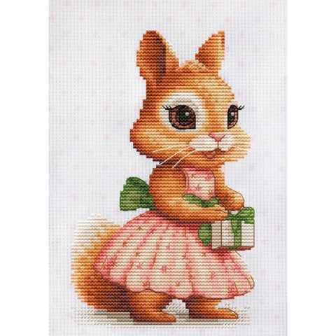 Luca-S Squirrel Gift Cross Stitch Kit