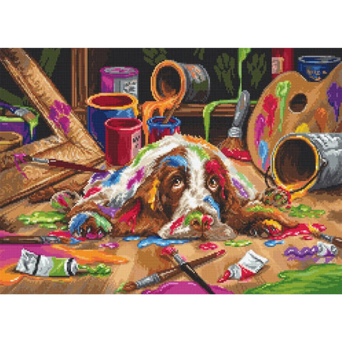 Luca-S Puppy Picasso Counted Cross Stitch Kit 40x29cm