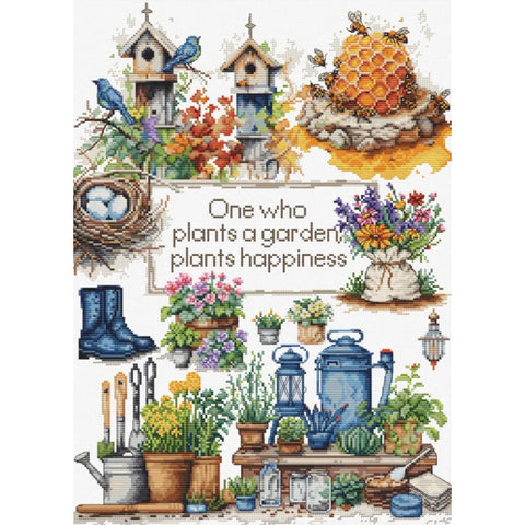 Luca-S Garden Plants Cross Stitch Kit