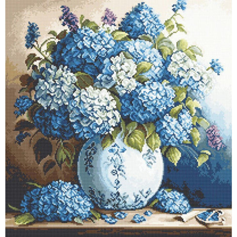 Luca-S Hydrangea Vase Cross Stitch Kit