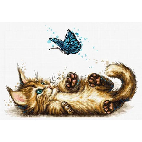 Luca-S Playful Kitten Cross Stitch Kit