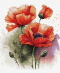 Luca-S Poppy Flowers Cross Stitch Kit 21x21cm