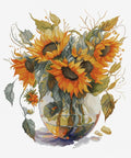 Luca-S Sunflower in Vase Cross Stitch Kit 24x27cm