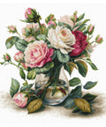 Luca-S Rose Vase Cross Stitch Kit 31x30 cm