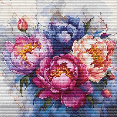 Luca-S Floral Cross Stitch Kit 32x32cm