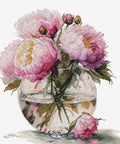 Luca-S Bouquet of Peonies Cross Stitch Kit