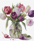 Luca-S Tulip Bouquet Cross Stitch Kit 30x31cm